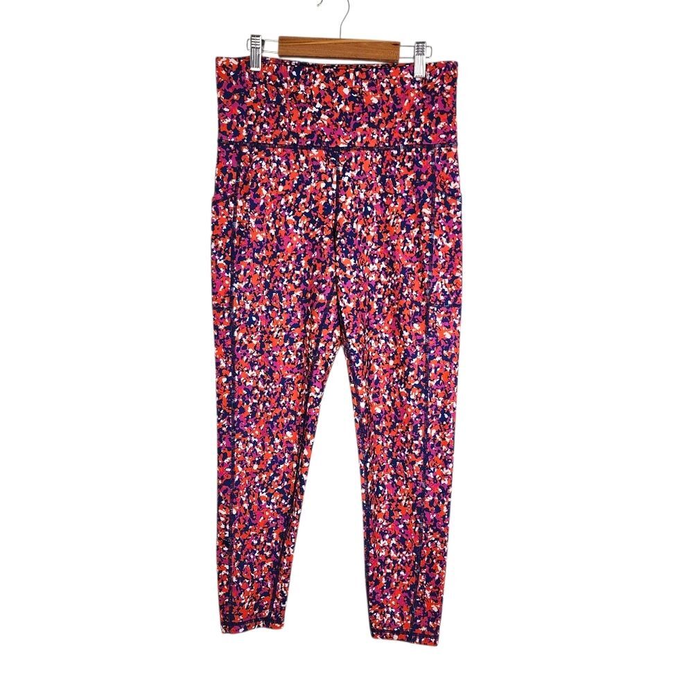 Ideology Compression Side-Pocket Cropped Leggings Multicolor Abstract Pattern M